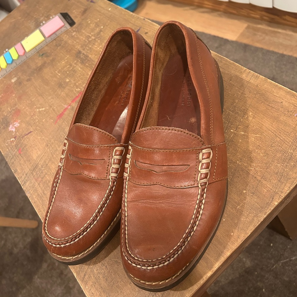 Polo by Ralph Lauren Tan Leather Slip-On Loafers